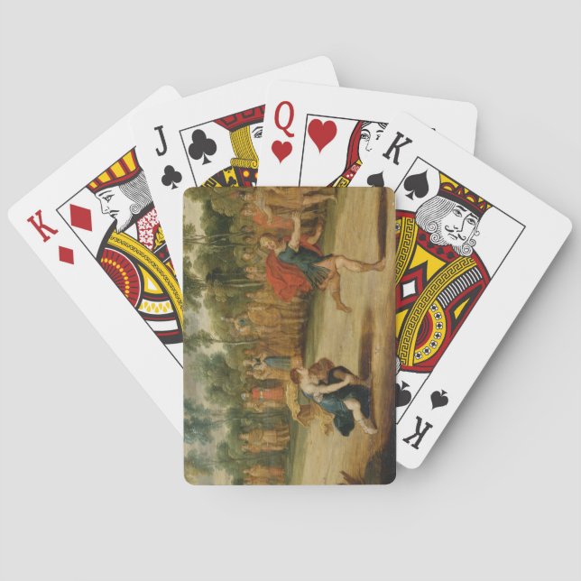 Jeu De Cartes La course d'Atalanta et Hippomène (huile sur panne (dos)