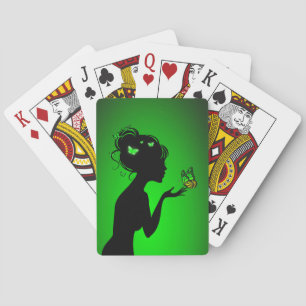 Jeu De Cartes La femme papillons verts