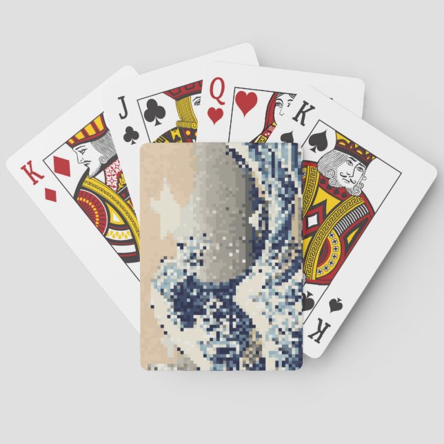 Jeu De Cartes La Grande vague au large de Kanagawa 8 bits Pixel  (dos)