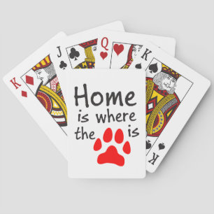 Jeu De Cartes La maison est là où est l'empreinte de patte Carte