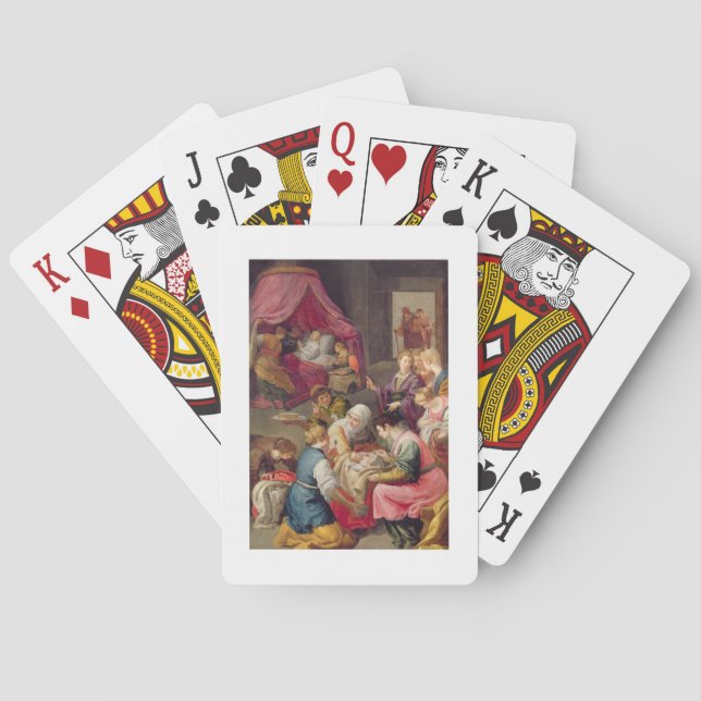 Jeu De Cartes La Naissance de la Vierge, 1640 (huile sur toile) (dos)