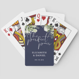 Jeu De Cartes La paire parfaite de verdure bleu marine Cadeau de