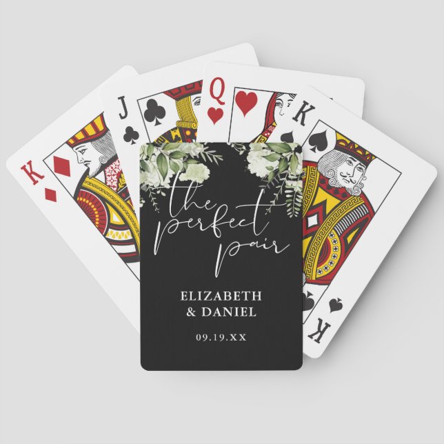 Jeu De Cartes La paire parfaite Faveur de mariage de verdure flo (dos)