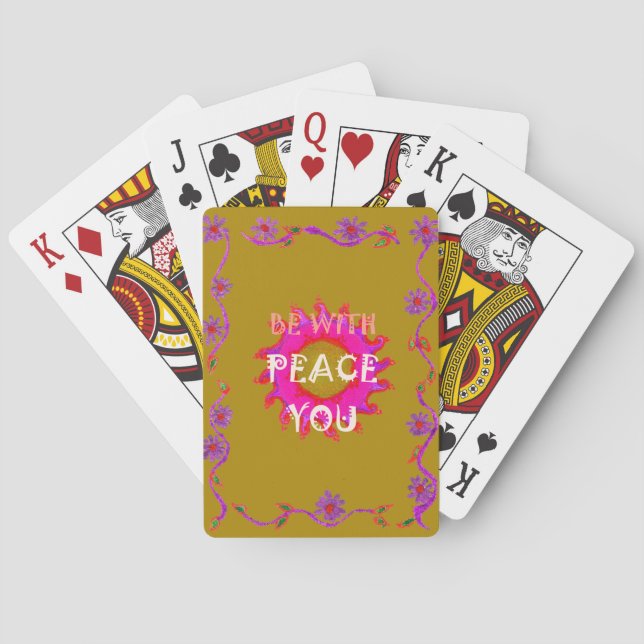 Jeu De Cartes La Paix Inspirante Soyez Avec Vous Design Vector A (dos)