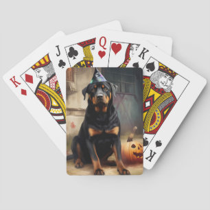 Jeu De Cartes La peur de l'Halloween Citrouille de Rottweiler