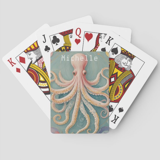 Jeu De Cartes La pieuvre pastel du récif enchanté (dos)