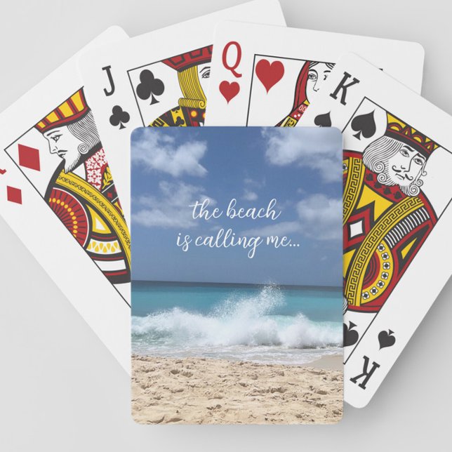 Jeu De Cartes La plage m'appelle le paradis tropical (Beach Playing Cards, Family Reunion Games, Summer Activities, Beach House Gifts)