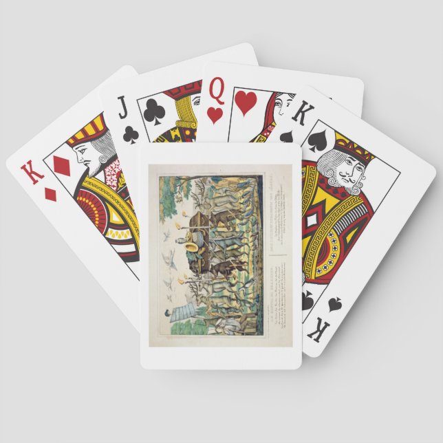 Jeu De Cartes La procession du chasseur, vers 1850 (lumière colo (dos)
