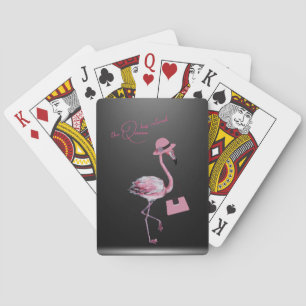 Jeu De Cartes La Reine A Retraité Classy Chic Flamant rose Rose