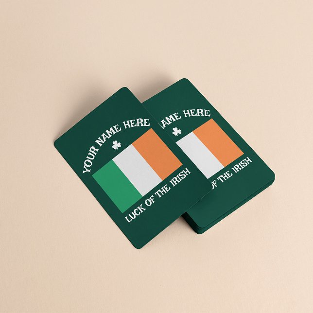 Jeu De Cartes La Saint-Patrick Drapeau Irlande Nom Personnalisé  (Créateur téléchargé)