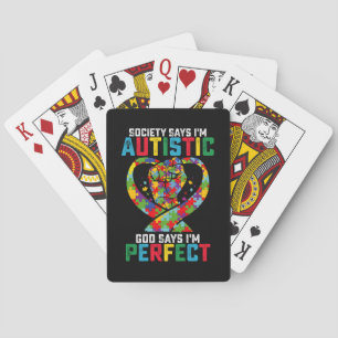 Jeu De Cartes La société dit que je suis autiste Dieu dit que je
