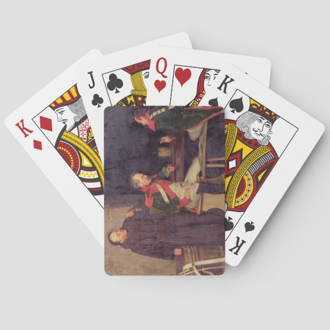 Jeu De Cartes La Tricherie (huile sur toile) (une de paire - Voi (dos)