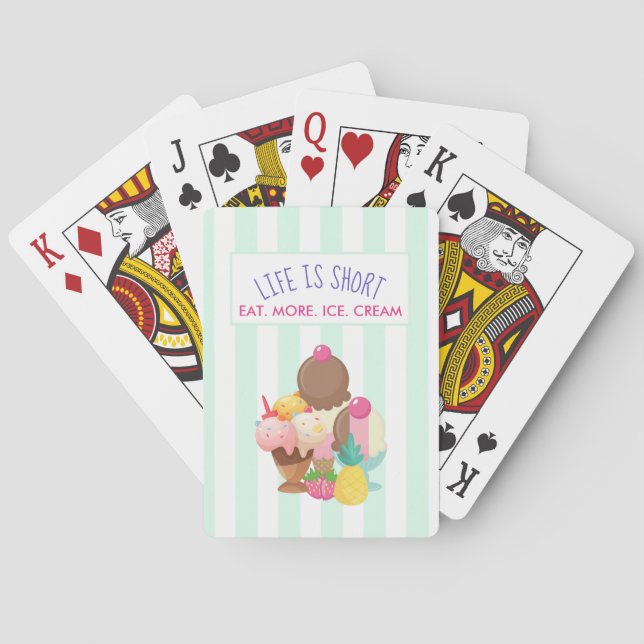 Jeu De Cartes La vie est courte Manger plus de glace Crème (dos)