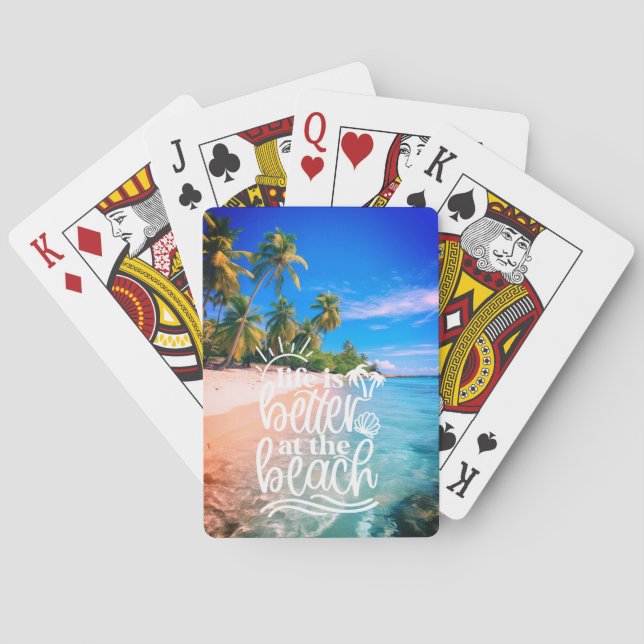 Jeu De Cartes La vie est meilleure à la plage Playing Cards (dos)