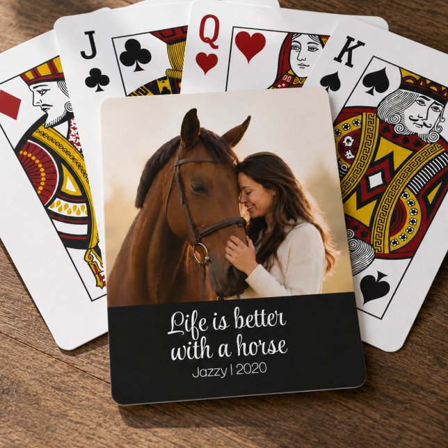 Jeu De Cartes La vie est meilleure avec un cheval script monogra (Créateur téléchargé)
