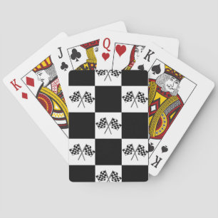 Jeu De Cartes La voiture de course Checkered de gagnants de