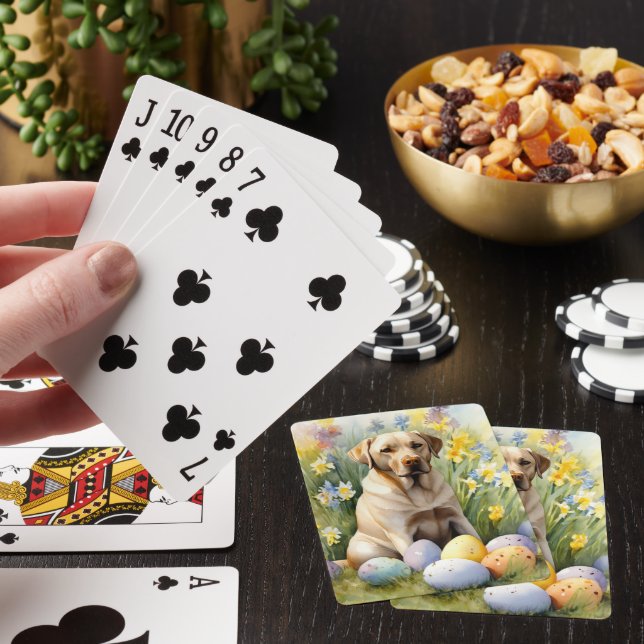 Jeu De Cartes Labrador avec oeufs de Pâques (In Situ)