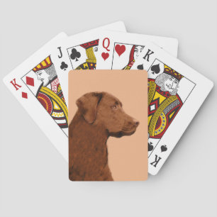 Jeu De Cartes Labrador Retriever (Chocolat) Peinture - Chien Art
