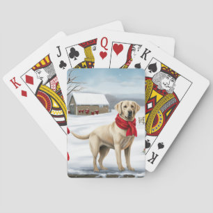 Jeu De Cartes Labrador Retriever Dog in Snow Christmas