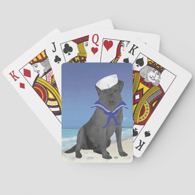 Jeu De Cartes Labrador Retriever Noir Marin (dos)