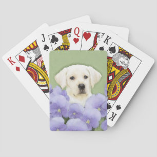 Jeu De Cartes Labrador Retriever Puppy Painting Original Chien A