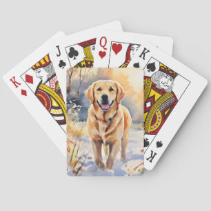 Jeu De Cartes Labrador Retriever Snow Picture Aquarelle Chien