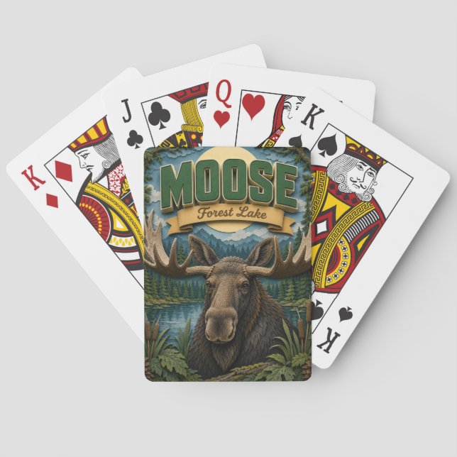 Jeu De Cartes Lac de la forêt d'orignal POPCUT (dos)
