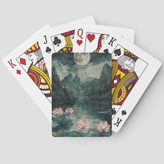 Jeu De Cartes Lac de lotus au clair de lune (8) (dos)