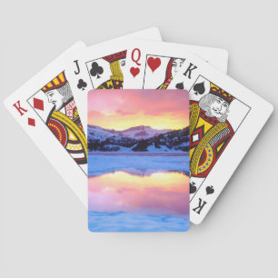 Jeu De Cartes Lac Ellery au coucher du soleil