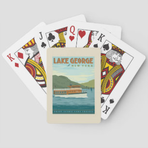 Jeu De Cartes Lac George, New York Bateau vintage