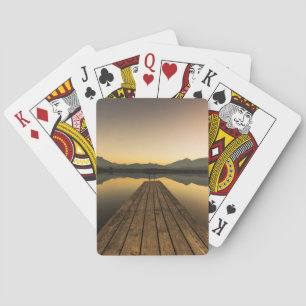 Jeu De Cartes Lac Hopfen avec une jetée et des montagnes d'Alpes