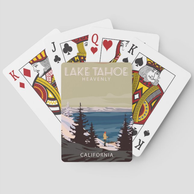 Jeu De Cartes Lac Tahoe, Ski Playing Cards paradisiaques (dos)