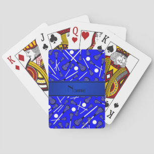 Jeu De Cartes Lacrosse bleue nommée personnalisée
