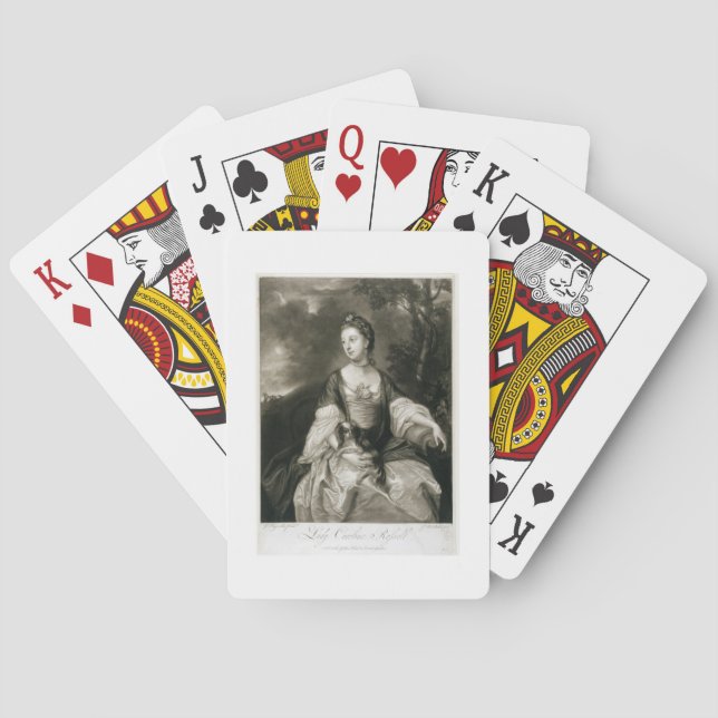 Jeu De Cartes Lady Caroline Russell, gravée par James McArdell (dos)