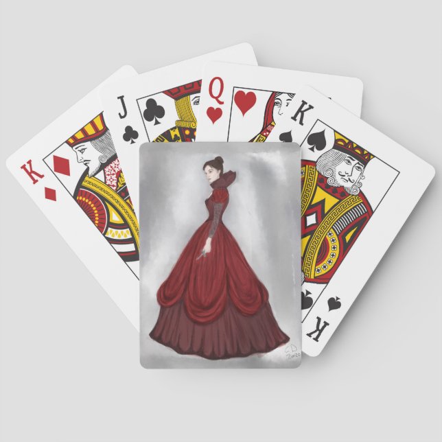 Jeu De Cartes Lady In Red Poster plus grande carte postale (dos)