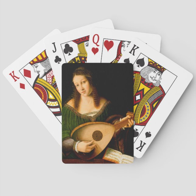 Jeu De Cartes Lady Jouer Lute Art Art Renaissance Peinture (dos)