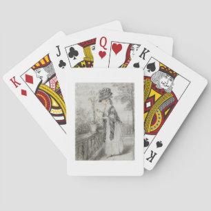 Jeu De Cartes Lady on a Terrace Tending a Carnation Plante (noir