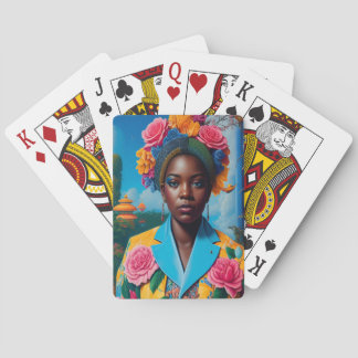 Jeu De Cartes Lady with a floral suit jacket