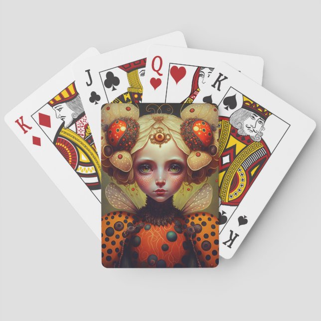 Jeu De Cartes Ladybug Queen 2 mignonne Imaginaire Art (dos)
