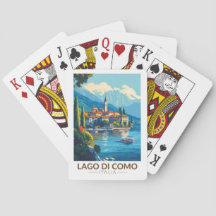 Jeu De Cartes Lago di Como Italia Lombardia Travel Art Vintage