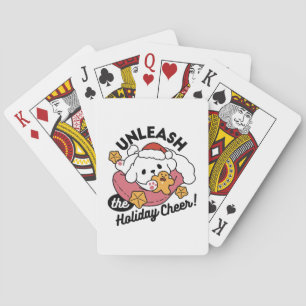 Jeu De Cartes Laisser la joie des fêtes - Noël de chien mignon