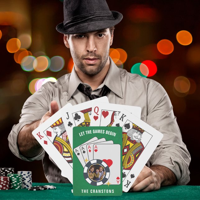 Jeu De Cartes Laisser Les Jeux Commencer Poker Chip Design (Créateur téléchargé)