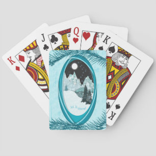 Jeu De Cartes Laissez Tomber Neige Cartes de Poker Hiver Montagn