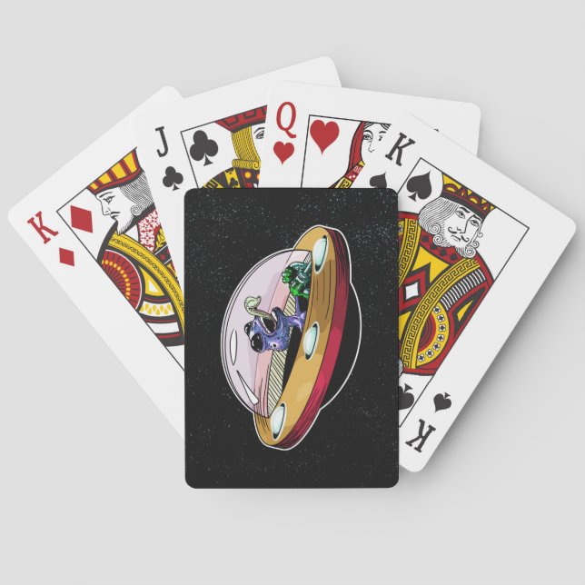 Jeu De Cartes L'Alien spatial vole la lune (dos)