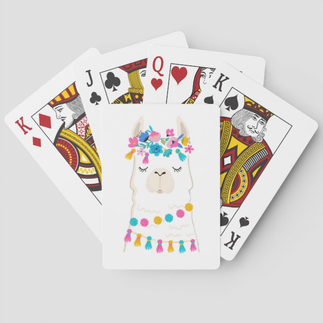 Jeu De Cartes Lama floral mignon (dos)