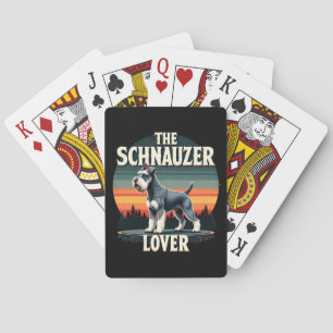 Jeu De Cartes L'Amant de Schnauzer - Conception rétro de chien