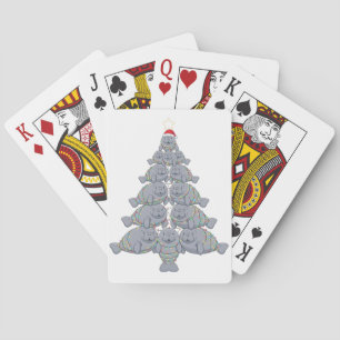 Jeu De Cartes Lamantin festif de Noël avec l'océan magique