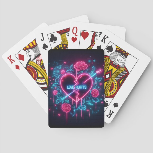 Jeu De Cartes L'amour de la Saint Valentin fait mal au coeur de  (dos)