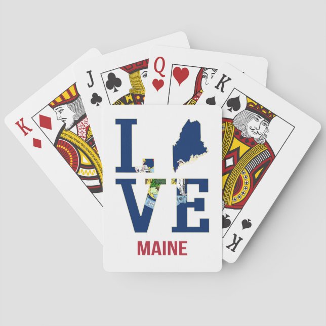 Jeu De Cartes L'amour de l'État du Maine aux États-Unis (dos)
