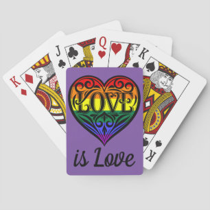 Jeu De Cartes L'amour est amour LGBTQ Coeur arc-en-ciel